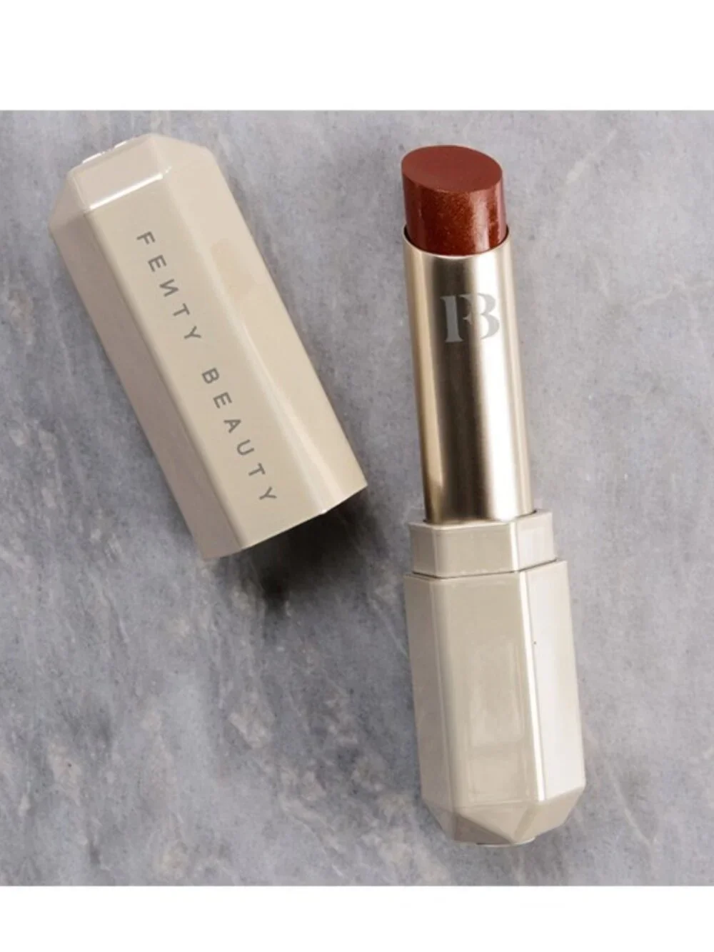 FENTY BEAUTY Slip Shine Sheer Lipstick ~ BUBBLERUM 09 (Chocolate Rose) 2.8g NIB